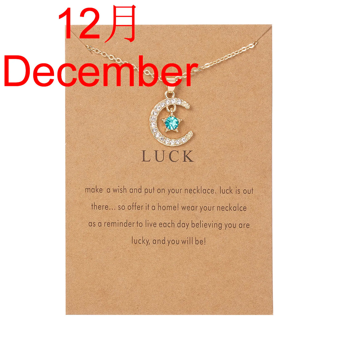 New Moon Star Crystal Birthstone Pendant Necklace For Women Choker