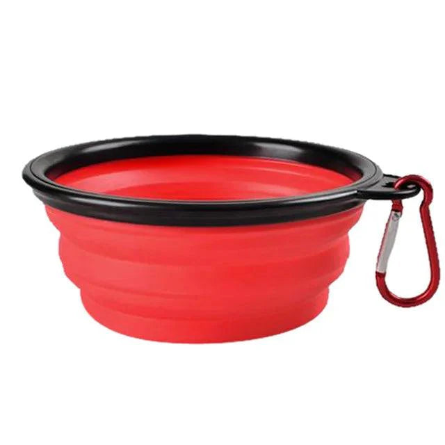 Collapsible Silicone Pet Bowl - Portable Travel Dish with Carabiner