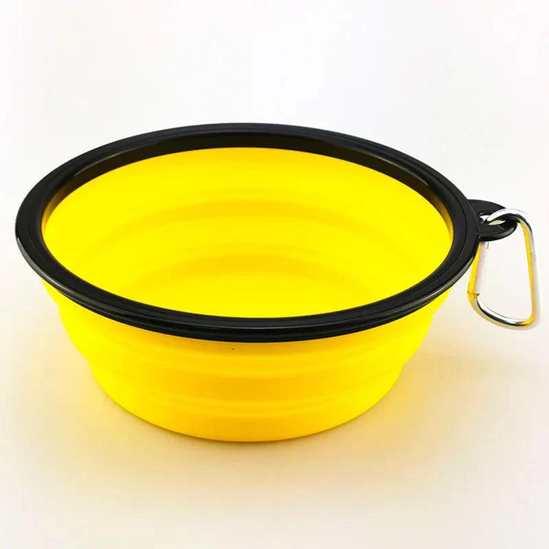 Collapsible Silicone Pet Bowl - Portable Travel Dish with Carabiner