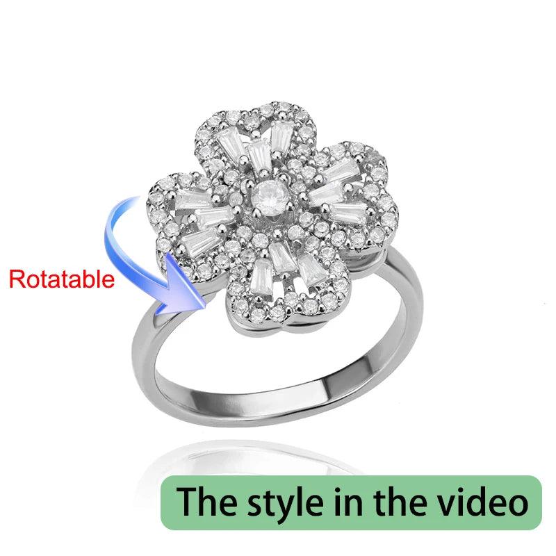Rotating Clover Ring in Silver at Heart Crafted Gifts