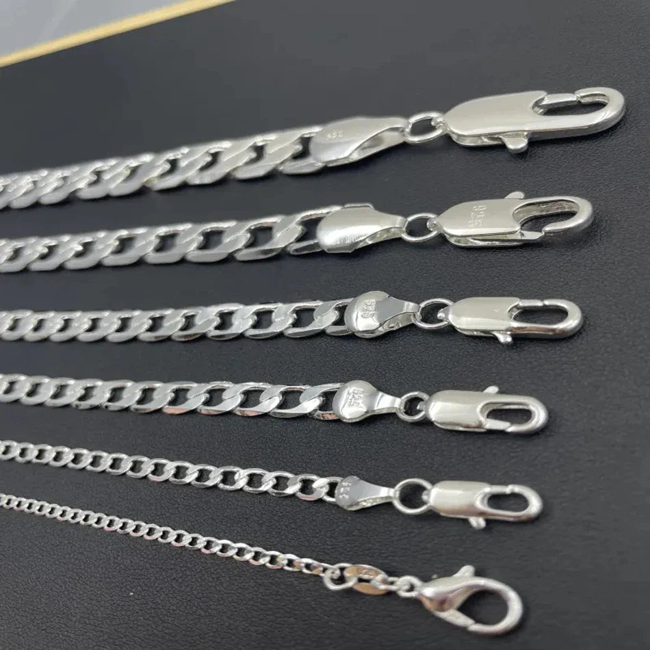 Link Chain Necklace in Sterling Silver: Men & Women Jewelry Gift