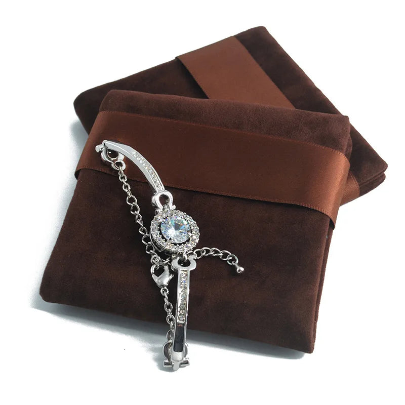 Exquisite Packaging Flannel Gift Bag for Necklace & Earrings Set