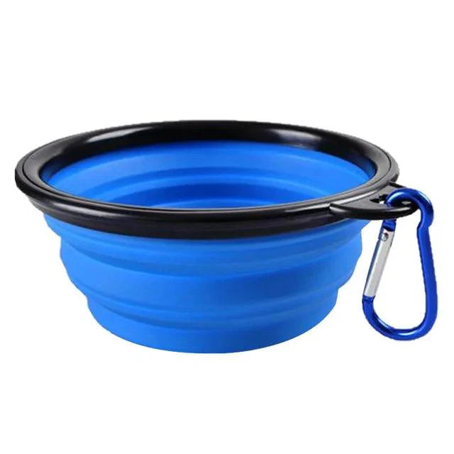 Collapsible Silicone Pet Bowl - Portable Travel Dish with Carabiner