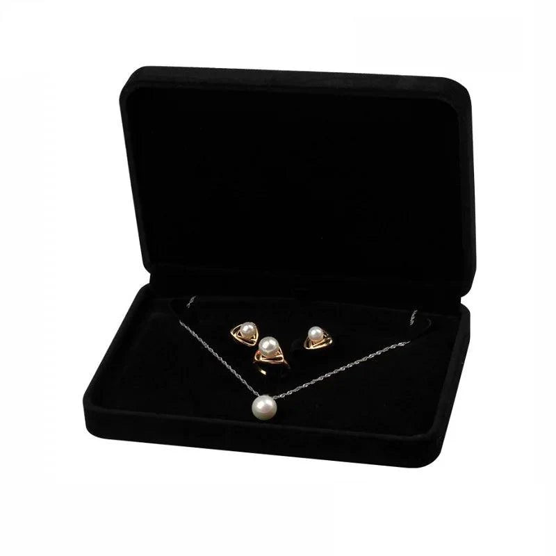 Black Velvet Jewelry Storage Gift Set Box