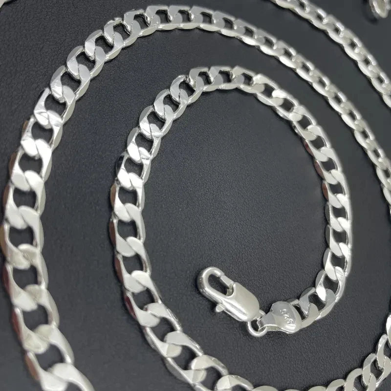 Link Chain Necklace in Sterling Silver: Men & Women Jewelry Gift