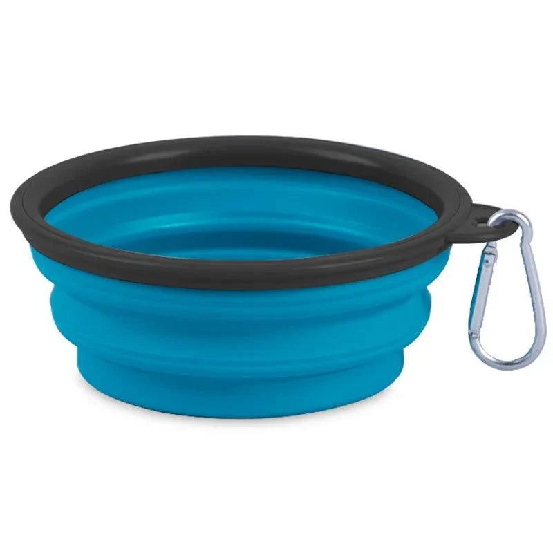 Collapsible Silicone Pet Bowl - Portable Travel Dish with Carabiner