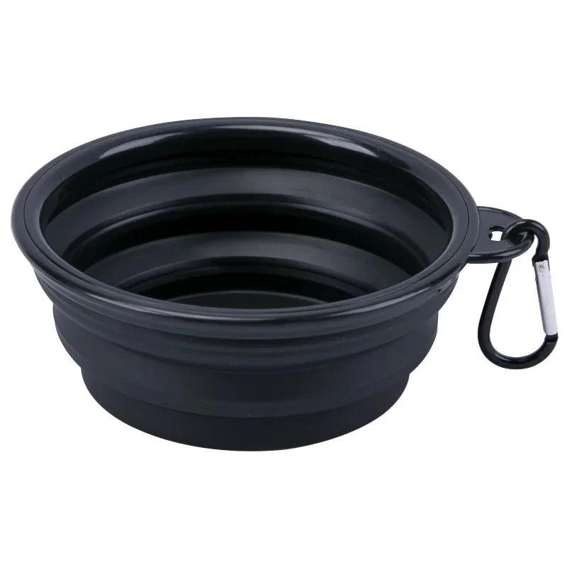 Collapsible Silicone Pet Bowl - Portable Travel Dish with Carabiner