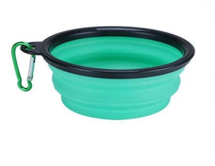 Collapsible Silicone Pet Bowl - Portable Travel Dish with Carabiner