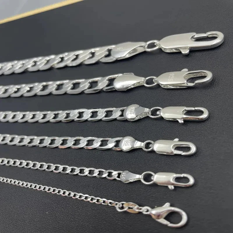 Link Chain Necklace in Sterling Silver: Men & Women Jewelry Gift