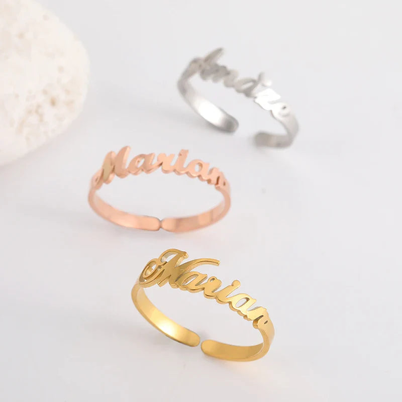 Custom Double Name Finger Ring For Women Men Personalized Rings