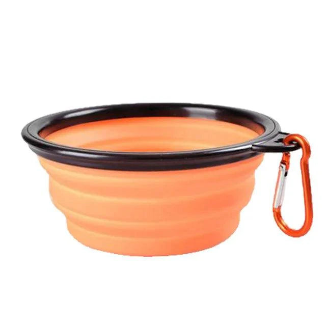 Collapsible Silicone Pet Bowl - Portable Travel Dish with Carabiner