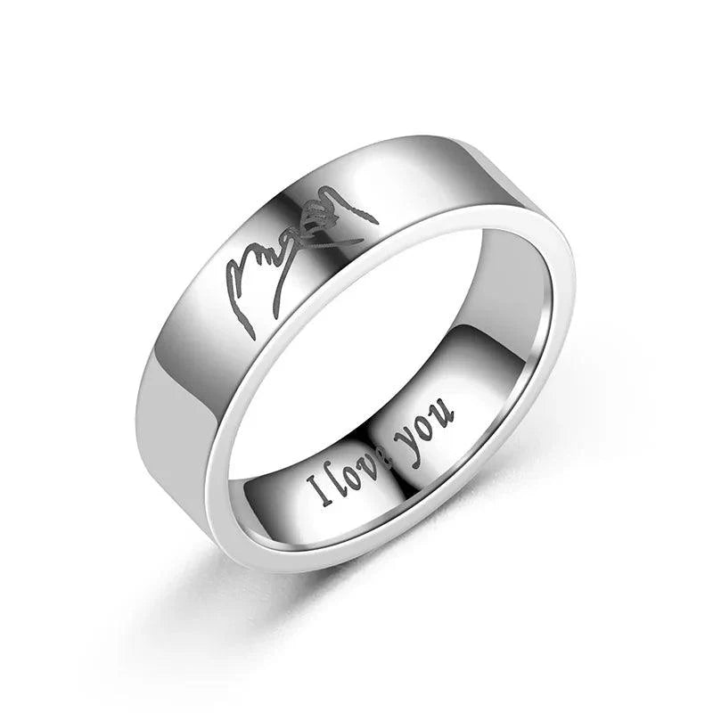 I Love You Silver Couple Promise Rings | Heart Crafted Gifts