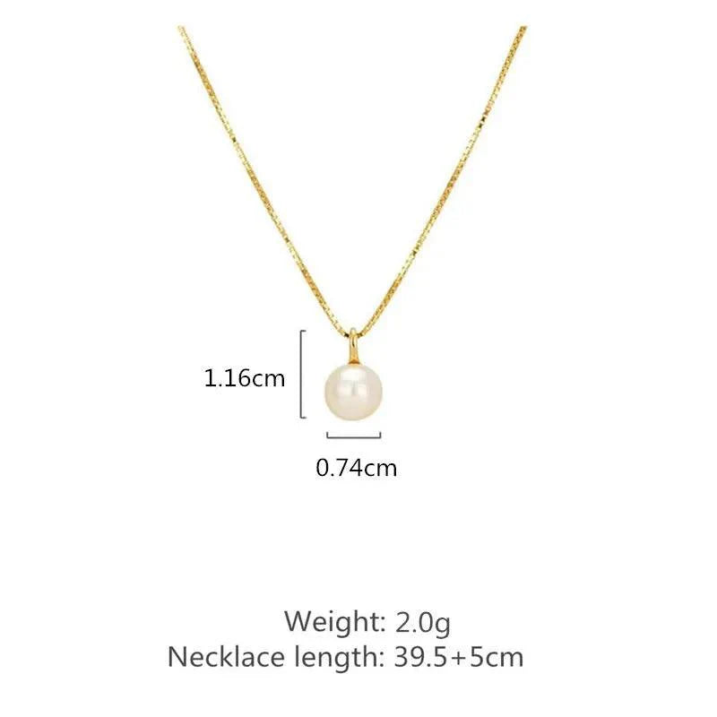 18K Gold Plated Sterling Silver Pearl Pendant Necklace - June Birthstone - Heart Crafted Gifts