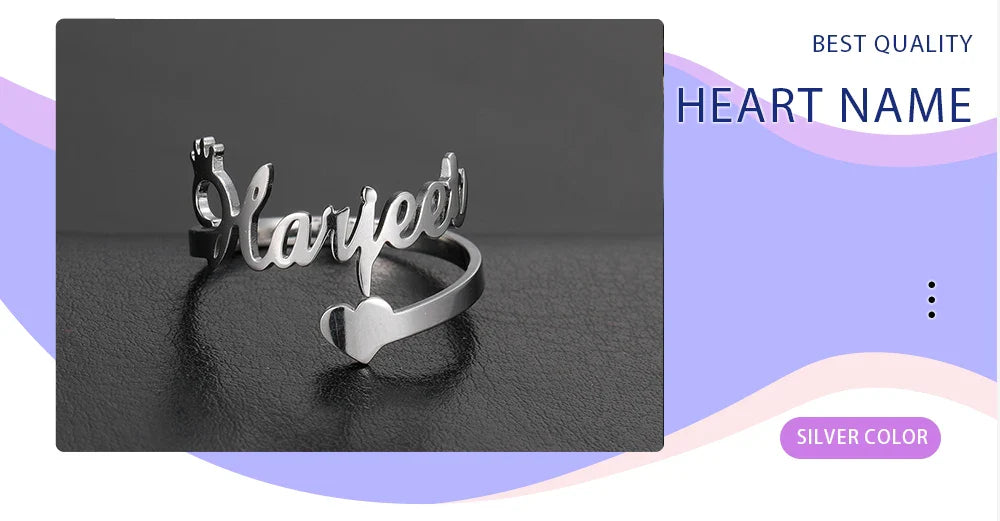 Custom Double Name Finger Ring For Women Men Personalized Rings