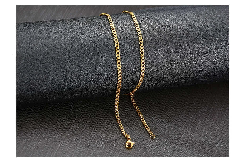 Cuban Link Chain Necklace in Stainless Steel, Black & Gold Color: Men & Women Jewelry