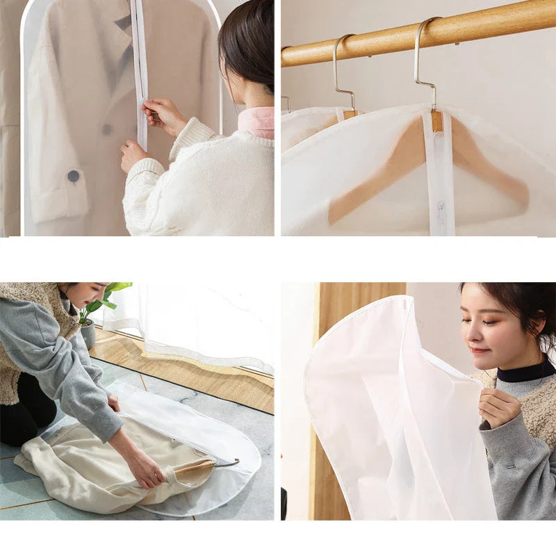Breathable Clothes Cover with Zip Hanging Dust Proof Wardrobe Organizer
