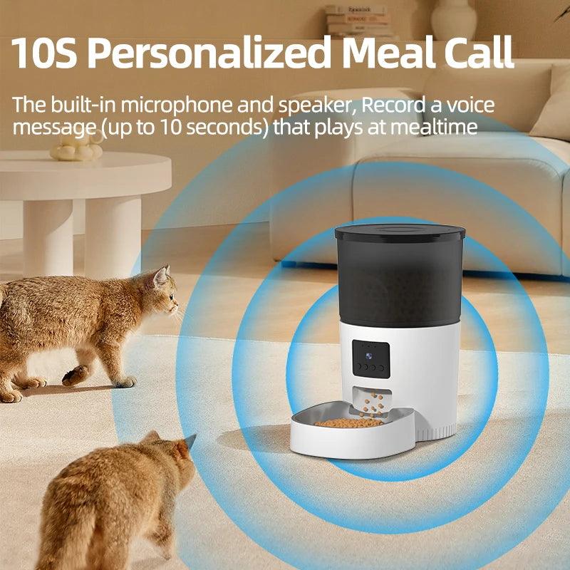 Automatic Cat Feeder with Camera: Food Dispenser, Voice Recorder with Remote - Heart Crafted Gifts