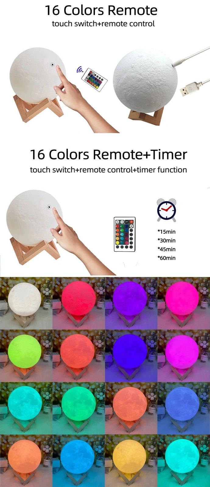 Customized 3D Printed Moon Lamp with Personalized Photo and Text - Heart Crafted Gifts