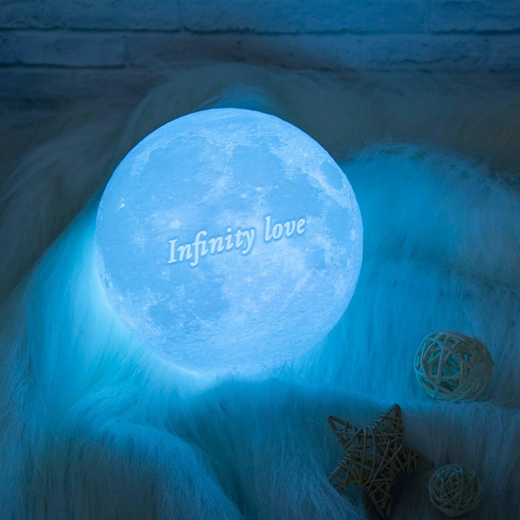 Customized 3D Printed Moon Lamp with Personalized Photo and Text - Heart Crafted Gifts