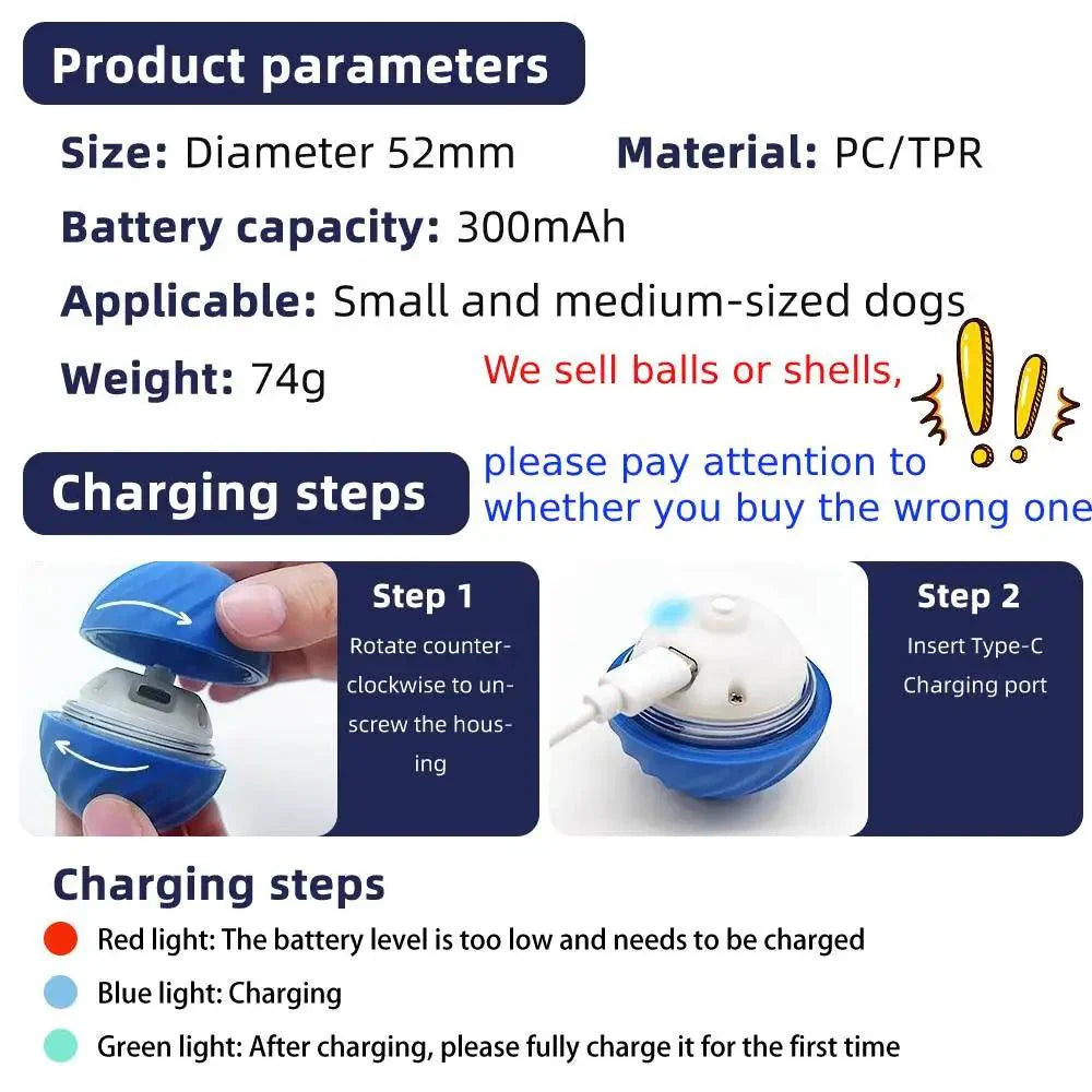 Dog Toy: Smart Electronic Interactive Self-Moving Ball - Heart Crafted Gifts