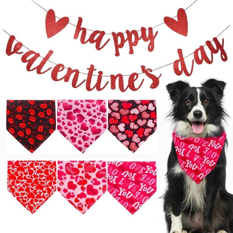 Dog/Cat Bandanas – Perfect Red Heart Pet Scarf for Pet's Fashion! - Heart Crafted Gifts