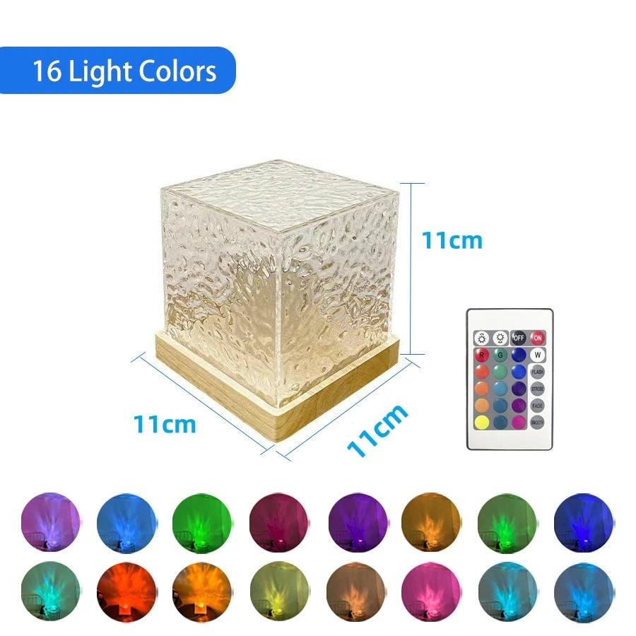 Dynamic Rotating Water Ripple Projector: Crystal Aura Lamp - Heart Crafted Gifts