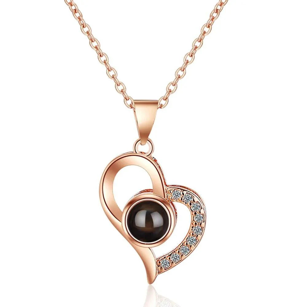 Enchanting Elegance: Necklace Gift Set in a luxury gift box along with Roses - Heart Crafted Gifts