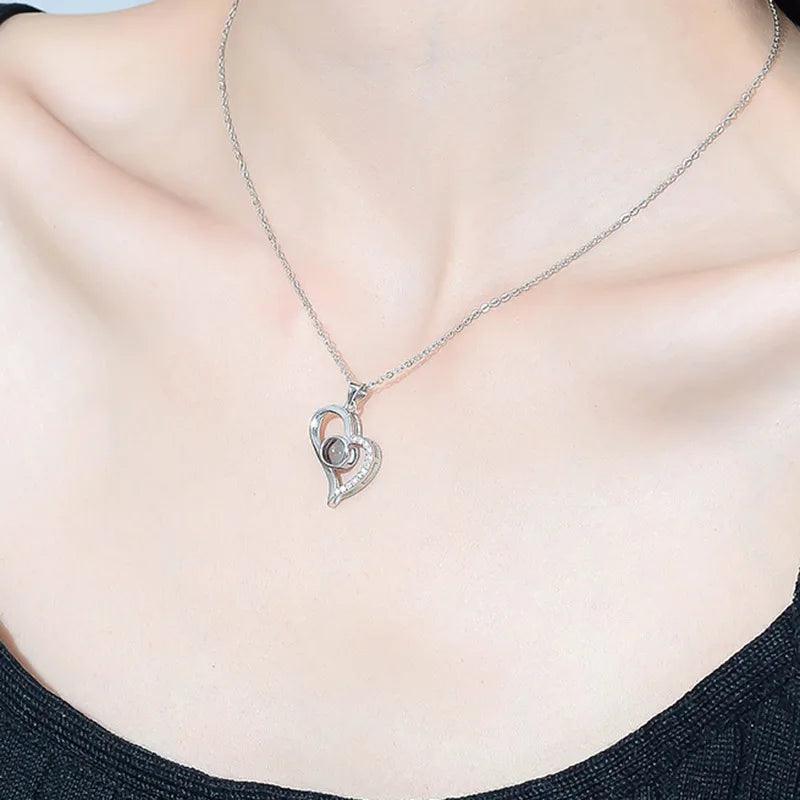 Enchanting Elegance: Necklace Gift Set in a luxury gift box along with Roses - Heart Crafted Gifts