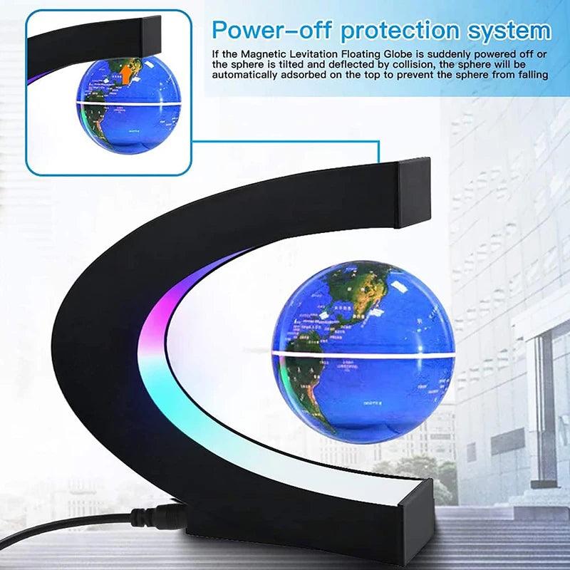 Enchanting Levitating Globe: LED World Map Antigravity Lamp - Heart Crafted Gifts