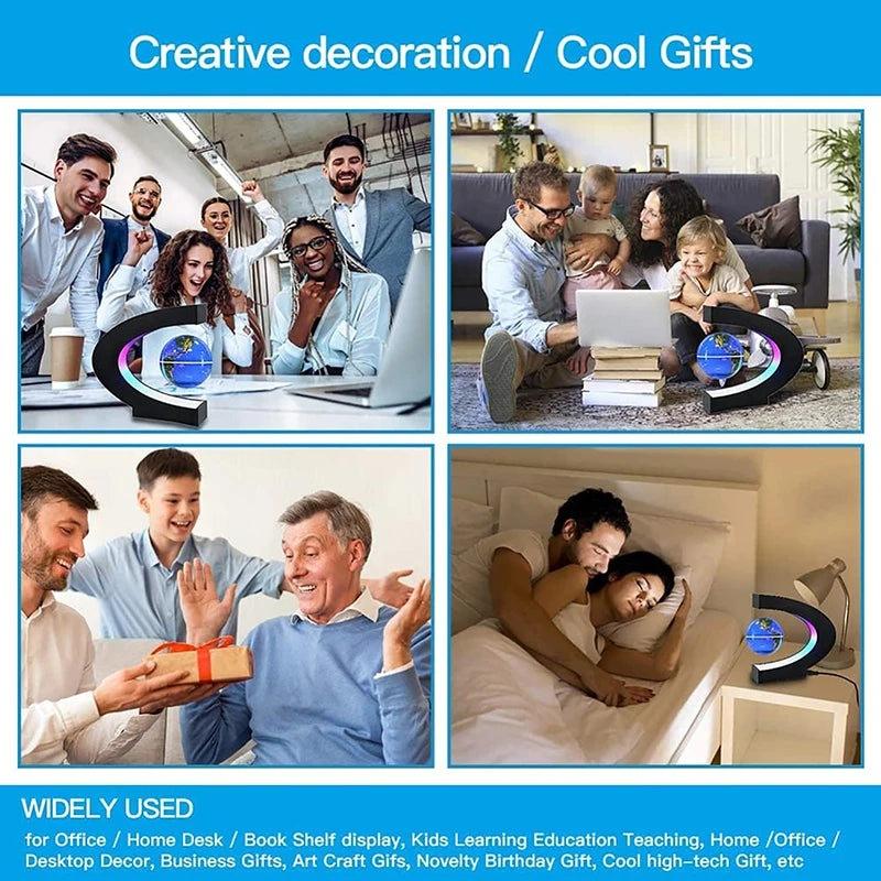 Enchanting Levitating Globe: LED World Map Antigravity Lamp - Heart Crafted Gifts