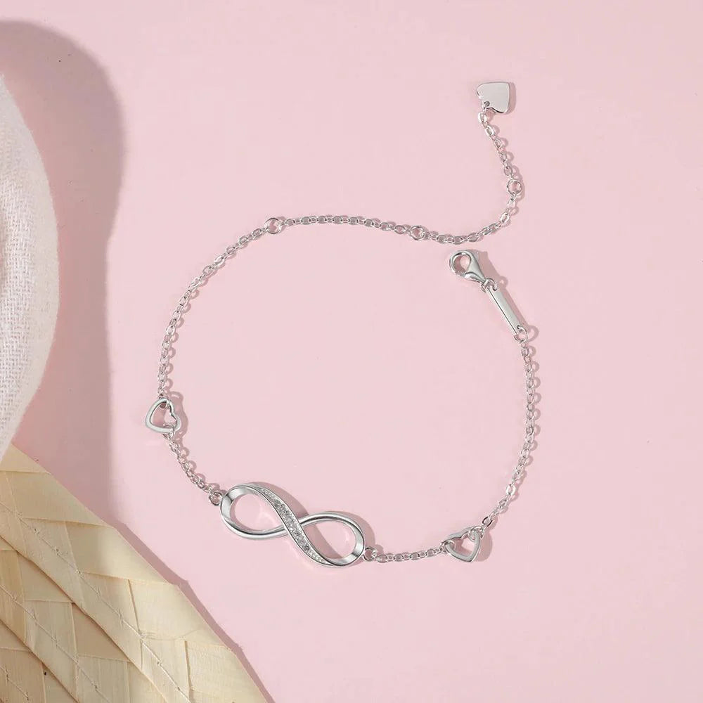 Eternal Connection : Sterling Silver Infinity Bracelet - Heart Crafted Gifts