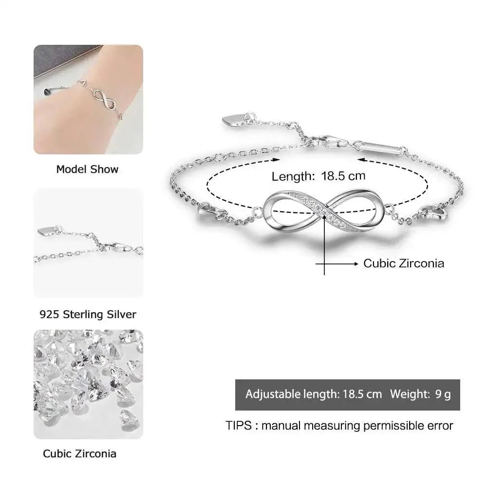 Eternal Connection : Sterling Silver Infinity Bracelet - Heart Crafted Gifts