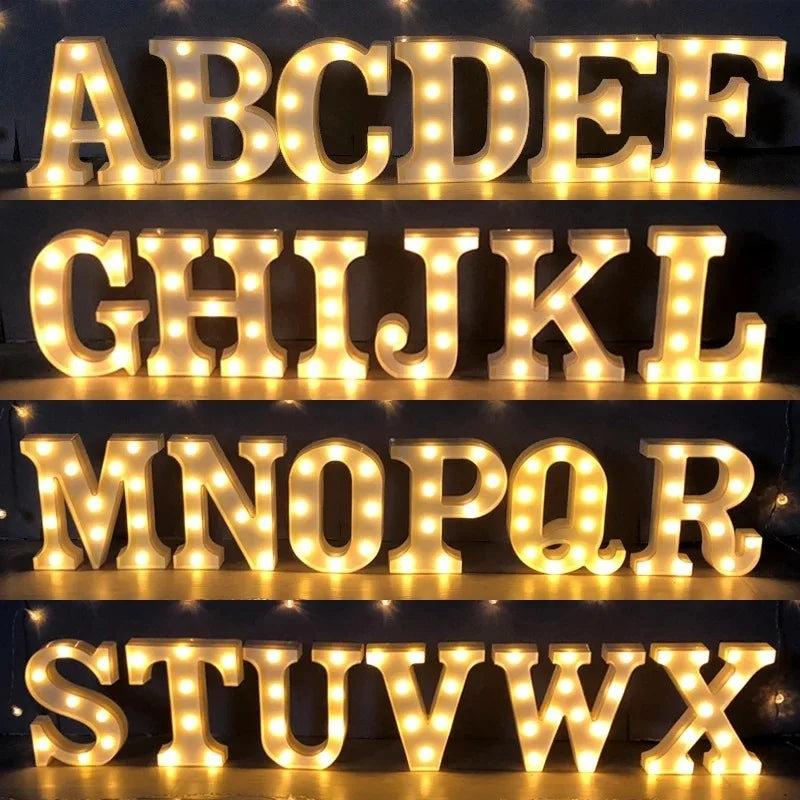 Illuminate Your Love's Name: Alphabet Initial Letter LED Lights for decor lamp - Heart Crafted Gifts