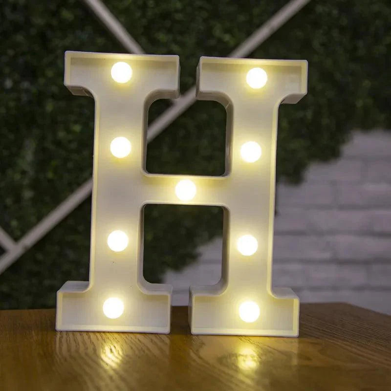 Illuminate Your Love's Name: Alphabet Initial Letter LED Lights for decor lamp - Heart Crafted Gifts