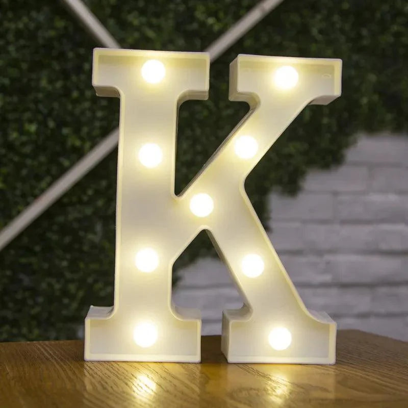 Illuminate Your Love's Name: Alphabet Initial Letter LED Lights for decor lamp - Heart Crafted Gifts