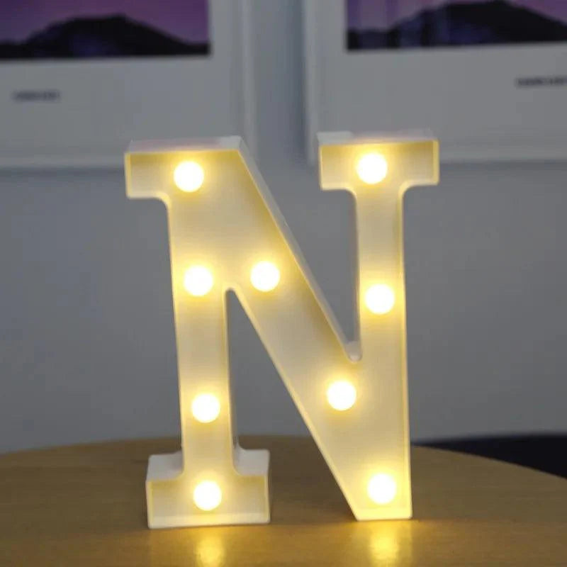 Illuminate Your Love's Name: Alphabet Initial Letter LED Lights for decor lamp - Heart Crafted Gifts