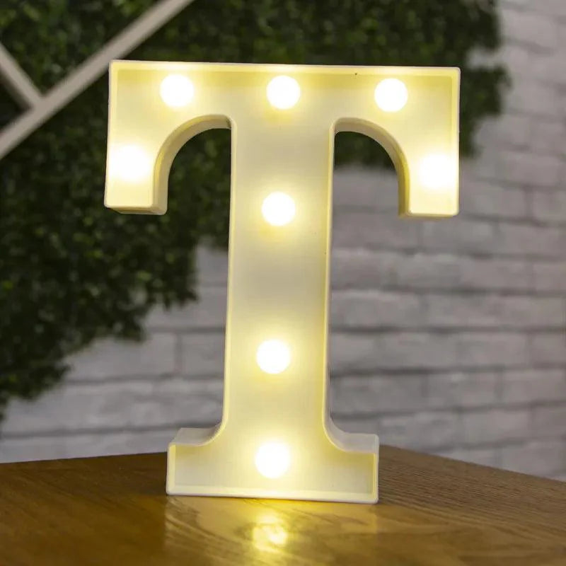 Illuminate Your Love's Name: Alphabet Initial Letter LED Lights for decor lamp - Heart Crafted Gifts