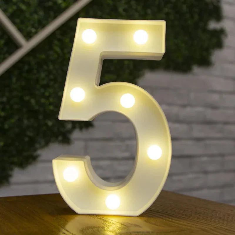 LED Number Lamp: Luminous Decor - Heart Crafted Gifts