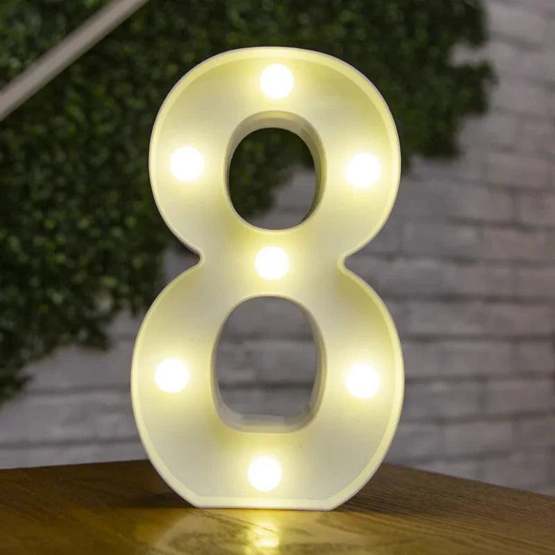 LED Number Lamp: Luminous Decor - Heart Crafted Gifts