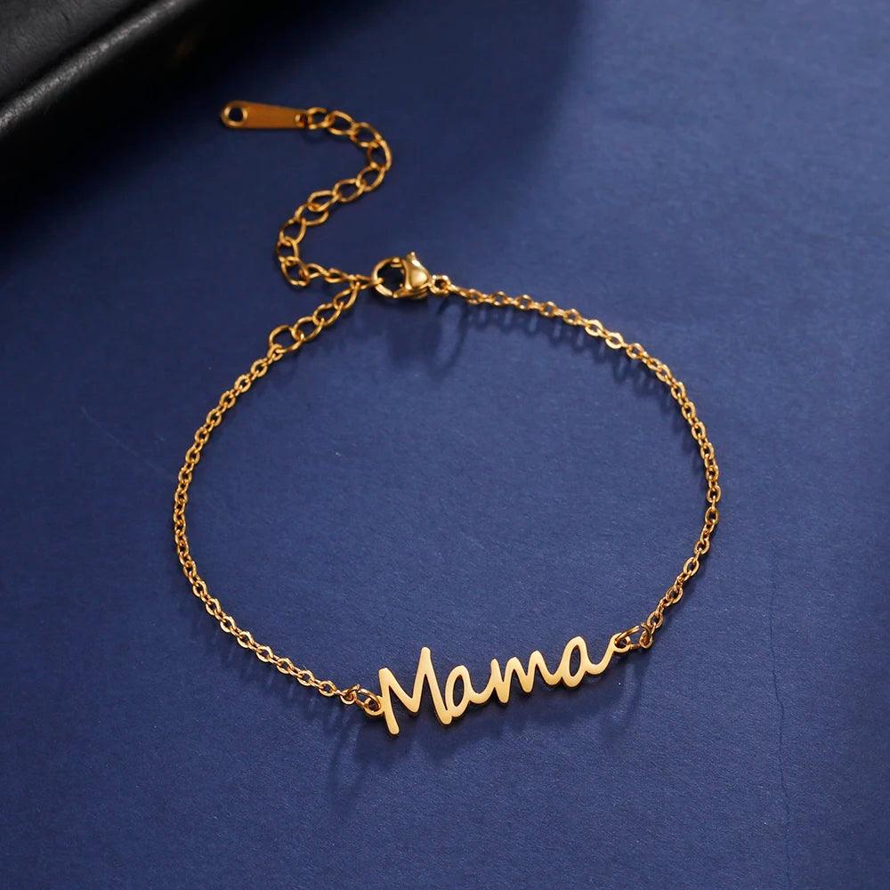 Letter 'Mama' Charm Bracelet in double Layer Chain: Mother's Day Gift - Heart Crafted Gifts