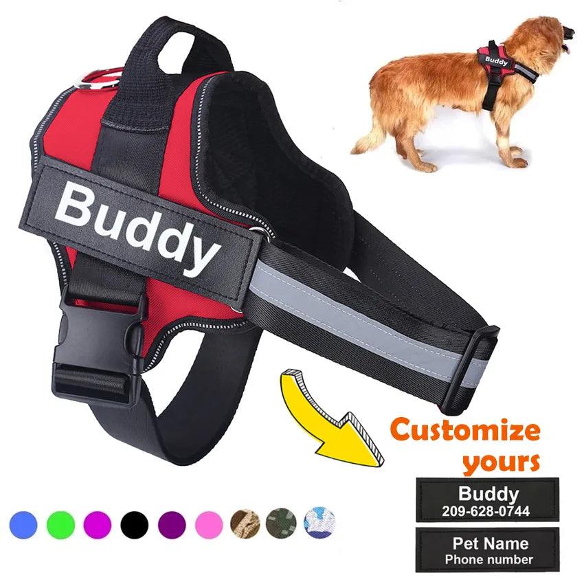 Personalized Dog Harness ID: No Pull Reflective Vest - Heart Crafted Gifts