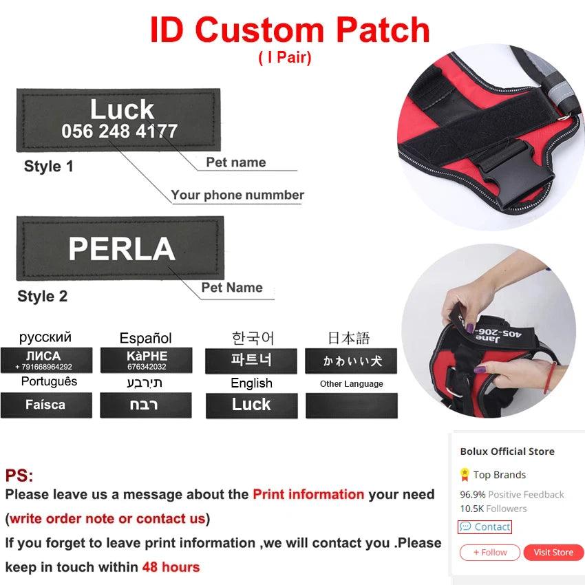 Personalized Dog Harness ID: No Pull Reflective Vest - Heart Crafted Gifts