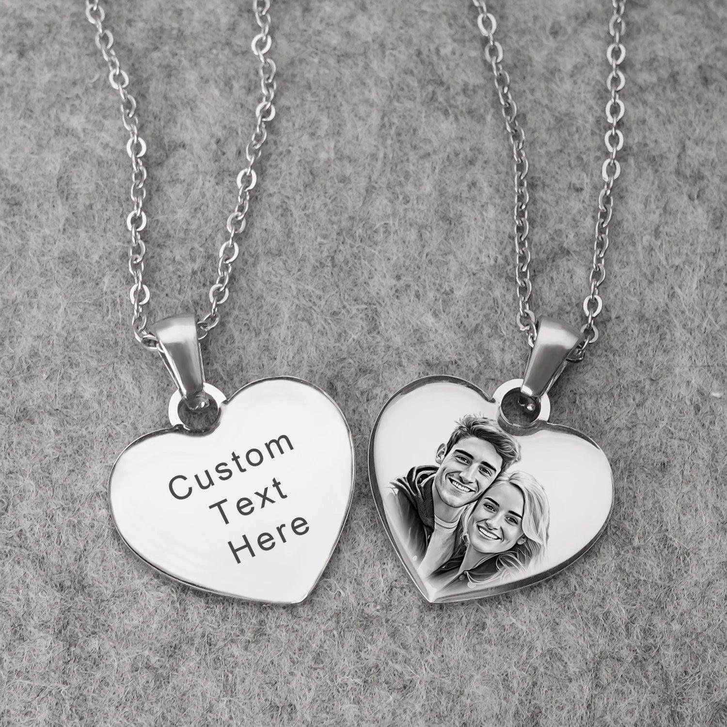 Personalized Picture Necklace: Custom Photo Pendant - Heart Crafted Gifts