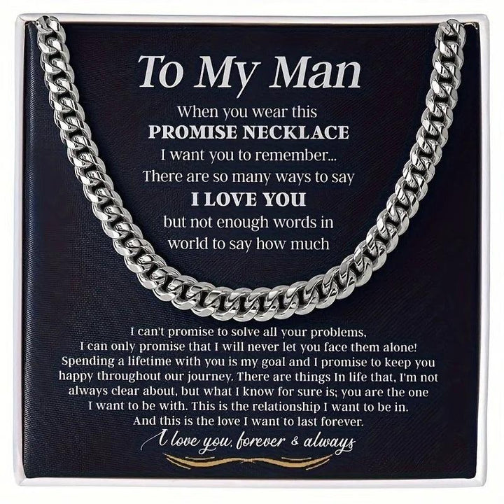 Promise and Passion: His Necklace gift set with heartfelt message - Heart Crafted Gifts
