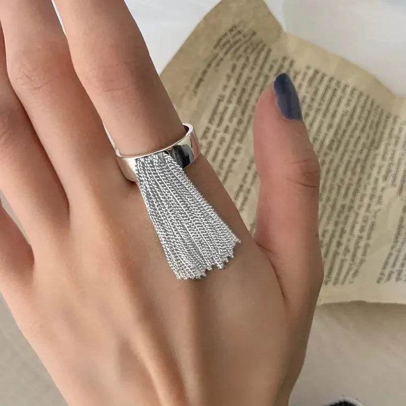 Silver Tassel Ring