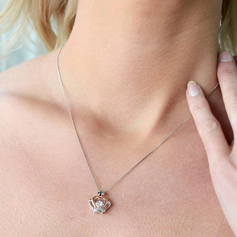 Uniquely Designed Gift for your Bestie - Crown Necklace with Loving Message - Heart Crafted Gifts